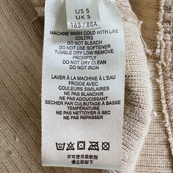 FREE PEOPLE Oversized V-Neck Tan Sweatshirt - Picture 6 of 9